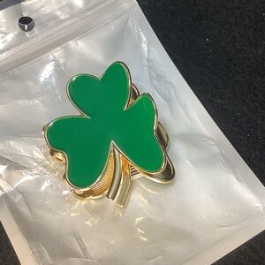 3 Leaf Clover St. Patrick’s Green & Gold Hair Clip